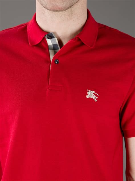 red Burberry polo shirt